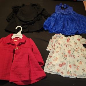 Infant Baby Girl Dresses & Coat (Size 6-9mo)